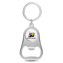 Dodge Scat-Pack White Logo Chrome Finish Flat Bottle Opener Metal Key Chain