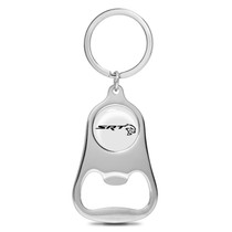 Dodge SRT Hellcat White Logo Chrome Finish Flat Bottle Opener Metal Key Chain