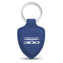 Chrysler 300 Blue Shield-Shape Style Genuine Leather Key Chain
