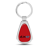 Jeep 4xe Red Dome Mirror Chrome Metal Teardrop Key Chain