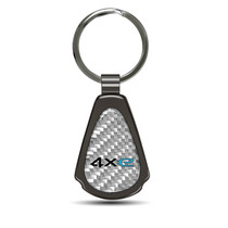 Jeep 4xe Real Black Carbon Fiber Gunmetal-Black Metal Teardrop Key Chain