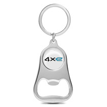 Jeep 4xe White Chrome Finish Flat Bottle Opener Metal Key Chain