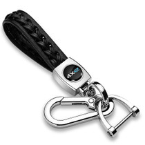 Jeep 4xe in Black Braided Rope Style Genuine Black Leather Key Chain