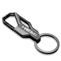 HEMI Logo Topographic Black Carabiner Style Snap Hook Metal Key Chain