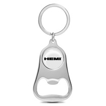 HEMI White Logo Chrome Finish Flat Bottle Opener Metal Key Chain