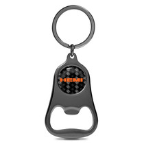 HEMI Logo Carbon Fiber Flat Bottle Opener Black Metal Key Chain