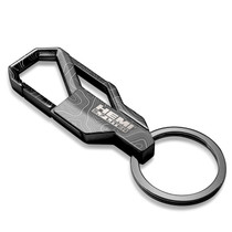 HEMI 5.7 Liter Topographic Black Carabiner Style Snap Hook Metal Key Chain