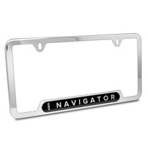 Lincoln Navigator in 3D Black Finish 50 States Chrome Stainless Steel License Plate Frame