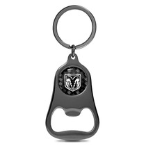 RAM Head Logo Carbon Fiber Flat Bottle Opener Black Metal Key Chain