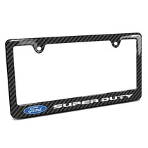 Ford Super-Duty Black Carbon Fiber Look ABS Plastic License Plate Frame