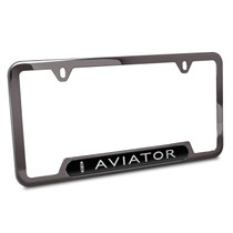 Lincoln Aviator in 3D Black Finish 50 States Gloss Black Stainless Steel License Plate Frame