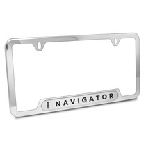 Lincoln Navigator in 3D Silver Finish 50 States Chrome Stainless Steel License Plate Frame