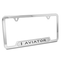Lincoln Aviator in 3D Silver Finish 50 States Chrome Stainless Steel License Plate Frame