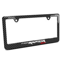 Ford F-150 Raptor SVT Black Carbon Fiber Look ABS Plastic License Plate Frame