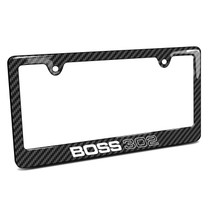 Ford Mustang Boss 302 Black Carbon Fiber Look ABS Plastic License Plate Frame