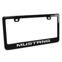 Ford Mustang 3d Chrome Emblem Real Carbon Fiber ABS Plastic License Plate Frame