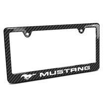 Ford Mustang Black Carbon Fiber Look ABS Plastic License Plate Frame