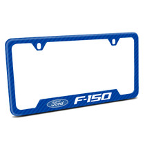Ford F-150 Blue Carbon Fiber Texture ABS Plastic 50 States License Plate Frame
