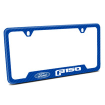 Ford F-150 2015 up Blue Carbon Fiber Texture ABS Plastic 50 States License Plate Frame