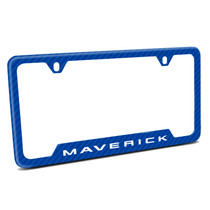 Ford Maverick Blue Carbon Fiber Texture ABS Plastic 50 States License Plate Frame