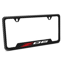 Chevrolet Corvette C8 Z06 Black Carbon Fiber Texture ABS Plastic 50 States License Plate Frame