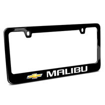 Chevrolet Malibu UV LED Printed on Black Metal License Plate Frame
