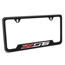 Chevrolet Corvette C7 Z06 Black Carbon Fiber Texture ABS Plastic 50 States License Plate Frame