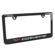 Chevrolet Corvette C6 Black Carbon Fiber Look ABS Plastic License Plate Frame