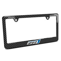 Chevrolet Corvette C6 ZR1 Black Carbon Fiber Look ABS Plastic License Plate Frame