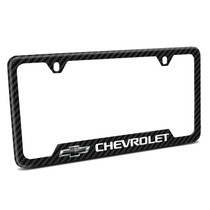 Chevrolet Black Logo Black Carbon Fiber Texture ABS Plastic 50 States License Plate Frame