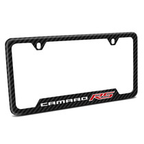 Chevrolet Camaro RS Black Carbon Fiber Texture ABS Plastic 50 States License Plate Frame