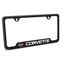 Chevrolet Corvette C4 Black Carbon Fiber Texture ABS Plastic 50 States License Plate Frame