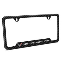 Chevrolet Corvette C8 Black Carbon Fiber Texture ABS Plastic 50 States License Plate Frame