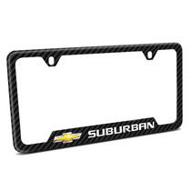 Chevrolet Suburban Black Carbon Fiber Texture ABS Plastic 50 States License Plate Frame