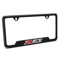 Chevrolet Z71 Black Carbon Fiber Texture ABS Plastic 50 States License Plate Frame