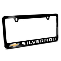 Chevrolet Silverado UV LED Printed on Black Metal License Plate Frame