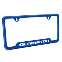 Jeep Gladiator Blue Carbon Fiber Texture ABS Plastic 50 States License Plate Frame
