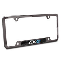 Jeep 4xe Real Carbon Fiber Insert Gunmetal Black Stainless Steel License Plate Frame