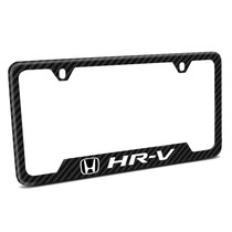 Honda HR-V Black Carbon Fiber Texture ABS Plastic Open Corners License Plate Frame