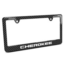 Jeep Cherokee Black Carbon Fiber Look ABS Plastic License Plate Frame