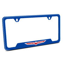 Jeep Trailhawk Blue Carbon Fiber Texture ABS Plastic 50 States License Plate Frame