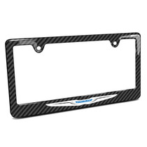 Chrysler Logo Black Carbon Fiber Look ABS Plastic License Plate Frame
