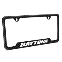 Dodge Charger Daytona Black Carbon Fiber Texture ABS Plastic License Plate Frame