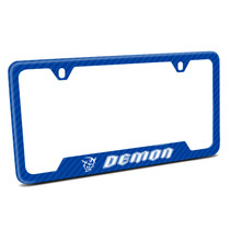 Dodge Demon Blue Carbon Fiber Texture ABS Plastic 50 States License Plate Frame