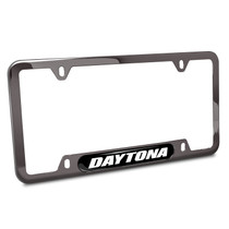 Dodge Charger Daytona Black Insert Gunmetal Black Stainless Steel License Plate Frame