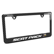 Dodge Scat-Pack Black Carbon Fiber Look ABS Plastic License Plate Frame