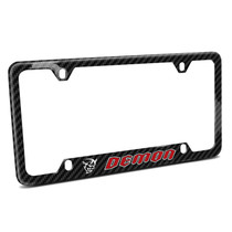 Dodge Demon in Red UV-LED Printed on Real 3K Carbon Fiber 50 States 4 Holes Black License Plate Frame