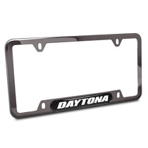 Dodge Charger Daytona Real Carbon Fiber Insert Gunmetal Black Stainless Steel License Plate Frame