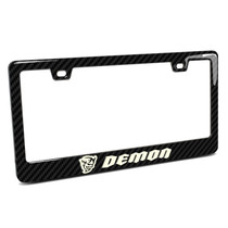 Dodge Demon 3D Night Glow Luminescent Logo on Real Carbon Fiber Black ABS License Plate Frame