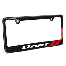 Dodge Dart Red Straps Black Real Carbon Fiber License Plate Frame